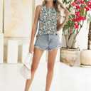 Kistore Womens Summer Tank Tops Sleeveless Crew Neck Pleated Blouse Shirts Fashion Clothes 2025 (L)