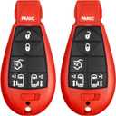 2 New Red Keyless Entry 6 Buttons Remote Start Car Key Fob Fobik Shell / CASE M3N5WY783X, IYZC01C for Town Country Volkswagen Routan Dodge Grand Caravan - (No Electronics or Chip Inside)