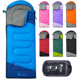 PTEROMY Sleeping Bags for Adults, Lightweight Water Resistant Backpacking Camping Sleeping Bag for Warm Cold Weather, Camping Essentials for Hiking Outdoor Travel (Blue)