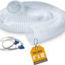 POWERTEC 4" x 10' Flexible PVC Dust Collection Hose with 2pcs Stainless Steel Key Hose Clamps for Table Saw, Band Saw, Planer, Jointer, Woodworking and Garage, WoodShop Dust Collection System (70242)