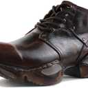 OSSTONE Vintage Fashion Sneakers for Men lace-up Leather Retro Moto Chukka Boots Casual Shoes OS-5008-S-1-US-R