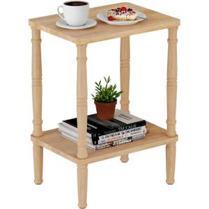 LUCKNOCK Solid Wood Side Table, Small Vintage End Table, Narrow Couch Side Table with Storage, Skinny Nightstand Bedside Table for Small Spaces, Bedroom, Living Room, Farmhouse, No-Tool Assembly., 15.7 inches x 11.8 inches x 20.8 inches