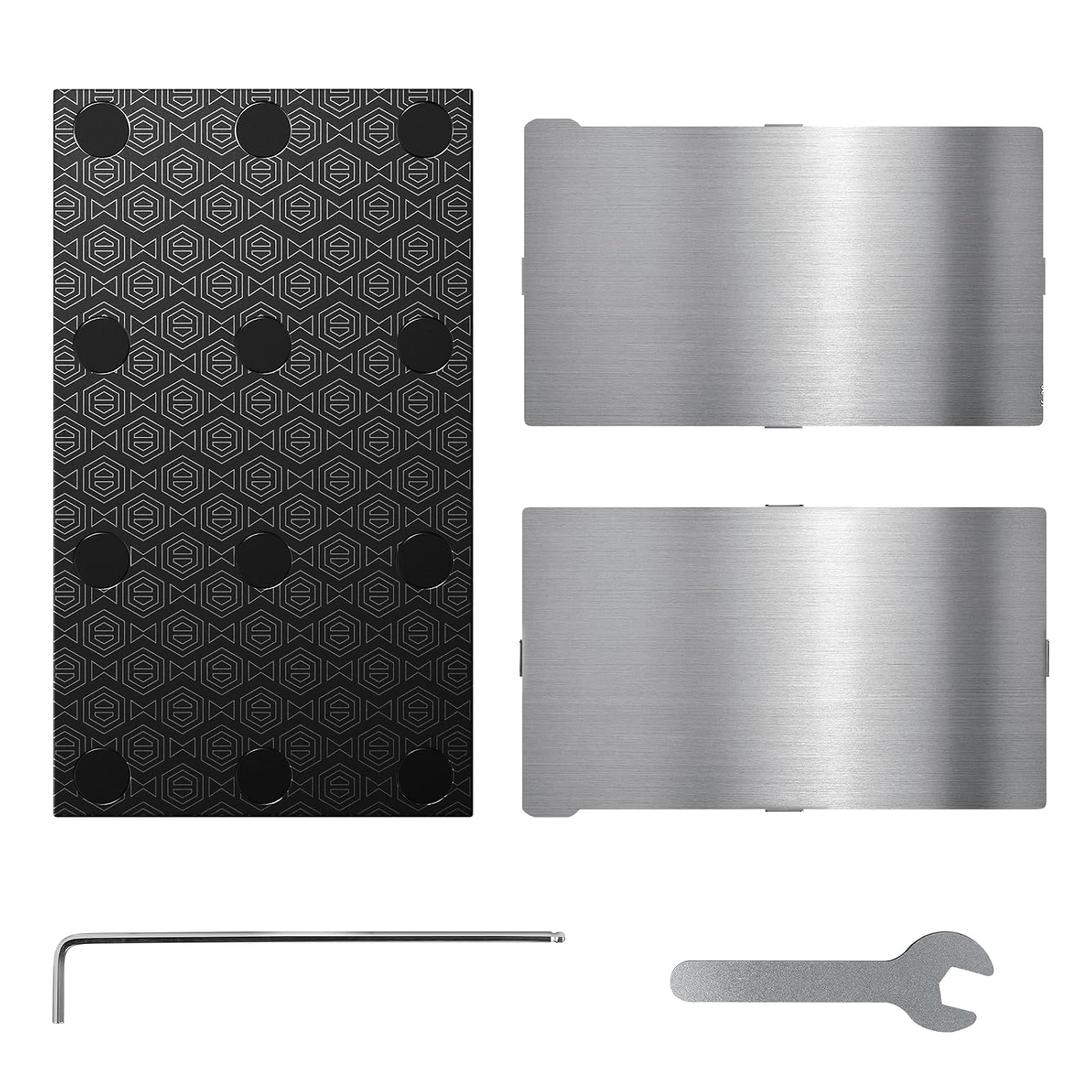 Upgraded Magnetic Printing Platform, 2PCS Spring Steel Sheet Flexible Build Plate and 1PCS Base Printing Platform for ELEGOO Saturn 4 / Saturn 4 Ultra 3D Printer 224x129mm