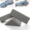 Fanwer Positioning Wedge Pillow for Side Sleeping (3 in 1), 40 Degree Triangle Bed Wedges & Body Positioners for Back Pain, Preventing Bedsores, After Surgery, Knees Elevated, Pregnancy,Grey