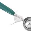 PATIKIL 3.2 Ounce Ice Cream Scoop with Trigger, Stainless Steel Portion Cookie Scoop with Thumb Trigger for Cookie Dough Cupcake Batter Baking, Green 96ML