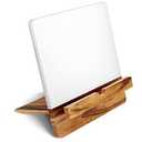 Acacia Cookbook Stand for Kitchen Counter - 12" x 12" Large Adjustable Non-Slip Acacia Wood Book Stand for Cookbooks - Collapsible for Easy Storage - Extra Large Recipe Book Holder for Kitchen Counter, White