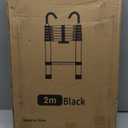 Telescopic Ladder, 6.5FT RIKADE Aluminum Telescoping Ladder with Non-Slip Feet and Stable Hook, Portable Extension Ladder for Household and Outdoor Working, 330lb Capacity (Black)