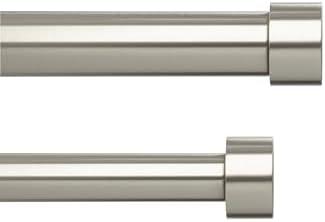 Umbra Cappa Double Curtain Rod, Includes 2 Matching Finials, Brackets & Hardware, 36 to 66-Inch, Nickel