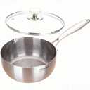 Titanium Saucepan with Lid, Non-Stick Titanium Pot, 500F Heat Resistant, Fast & Even Heating, Universal Induction Gas Electric Glass Halogen Cooktops, Dual-Pour Spouts Design3 QT), 3 Quart