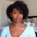Short Curly Human Hair Wig Kinky Curly Bob Wigs Side Part Brazilian Virgin Hair Pixie Cut Wigs for Black Women 8 Inch