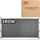 34" 3 Row Radiator for 2002-2013 2011 Chevy Silverado Suburban 1500 2500 3500, GMC Yukon, Cadillac 4.8 5.3L 6.0L, Aluminum Radiator For Chevy with Transmission Oil Cooler