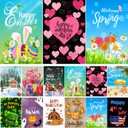 CDLong Seasonal Garden Flag Set of 12 Double Sided 12 x 18 Inch Yard Flag, Small garden flags for outside, Christmas Spring Seasonal Flag for Outdoor Holiday Decorations