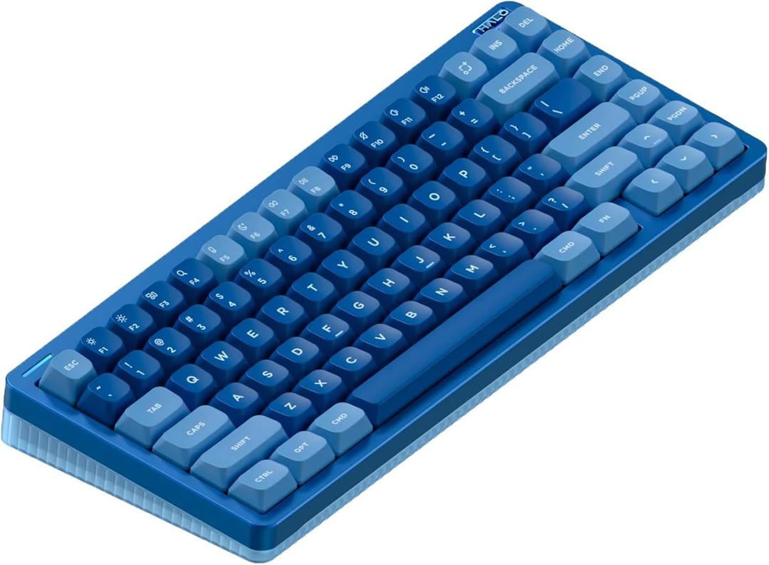 nuphy Halo75 V2 Mechancial Gaming Kyeboard,75% Wireless Hot Swappable Bluetooth Keyboard,83 Kyes RGB Backlit Keyboard,Support Bluetooth/2.4GHz/USB-C-Blue Blush Switch