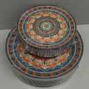 60PCS Bohemian Plastic Plates - Boho Plate Disposable - Vintage Bohemian Style Plate Include 30 Dinner and 30 Dessert Plates for Kitchen Party Decorative