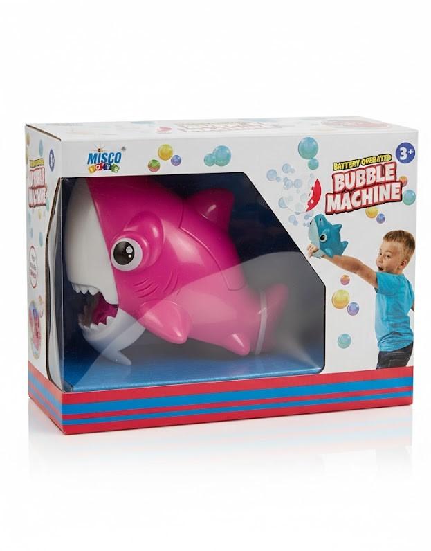 Misco Toys Shark Handheld Bubble Machine, Pink