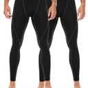Roadbox 1, 2 or 3 Pack Men's Compression Pants Athletic Base Layer Cycling Tights Leggings for Running Yoga Basketball, L