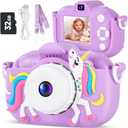 Kids Camera Digital Camera for Age 3-8, 1080P Toddler Camera for Kid with 32GB SD Card, Toddler Girls Toys Age 6-8, Christmas Birthday Gifts for Children (Purple)