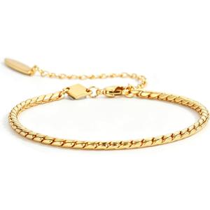 Dainty Gold Bracelets for Women, 18K Real Gold Plated Trendy Gold Chain Bead Bracelets Stackable Minimalist Everyday Jewelry Gift for Women