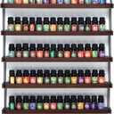 J JACKCUBE DESIGN Essential Oils Display Shelves Wall Mount Black Metal and Wood, Nail Polish Paint Holder Rack Organizer Holds 70 Bottles (5 Tier) : MK482A