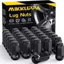 MIKKUPPA 9/16-18 Lug Nuts - Replacement for 2002-2010 ram 1500, 1994-2010 Ram 2500/3500, 1984-1997 F250/F350, Aftermarket Wheel 32pcs Black Closed End Lug Nuts