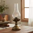 Rustic Lamp,Retro Bedside Lamps with Glass Lampshade,Suitable for Bedrooms, Living Rooms, Bars, Restaurants, Farmhouses, Kitchens,Bulb Included (Brass-Transparent Glass)