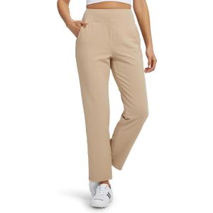 Libin Women's Golf Pants Stretchy Casual Travel Pant 7/8 Ankle Pants Athletic Sweatpants Dress Business Slacks with 4 Pockets (Beige, M)