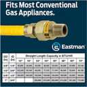 Eastman 48 Inch x 1/2 Inch OD Flexible Gas Line Connector with (2) 1/2 Inch MIP Fitting Ends for Natural Gas and Liquid Propane, Stainless Steel, Yellow, 20YE505048B