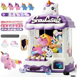 Skirfy Large Claws Machines 12'' for Kids Adults,Girls Unicorns Toys,Candy Grabber Prize Dispenser 15 Stuffeds Toys,Electronic Arcades Game Christmas Thanksgiving Birthday Gifts for Age 6-12, Small