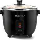Elite Gourmet ERC006SS 6-Cup Electric Rice Cooker with Stainless Steel Inner Pot, Makes Soups, Stews, Porridges, Grains and Cereals, 6 cup (3 cups uncooked), Black
