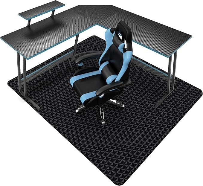 Office Chair Mat for Hard Floor, SALLOUS 63" x 51" Large Office Chair Mat, Gaming Chair Mat for Hardwood Floor, Multi-Purpose Floor Protector Desk Chair Mat for Home Office (Black)