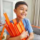 Hot Wheels Toy Car Straight Track Set with 37 Component Building Parts & 1:64 Scale Vehicle