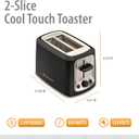Toastmaster 2-Slice Toaster - Black with Stainless Steel - Kitchen Essential for Sandwich Bread & Breakfast Toast - Toaster with Wide Slots, High Rise Toast Lift & Cool-Touch Exterior