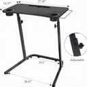 VTORY Treadmill Desk Adjustable Desk for Walking Pad, Stable & Heavy-Duty Height 30"-47", Portable Walking Pad Desk Table Stand for Home Office & Work with Installation Guide (Black)