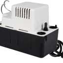 Little Giant VCMA-15ULS 115 Volt, 65 GPH, 1/50 HP Automatic Condensate Removal Pump for HVAC/Refrigeration Systems/Dehumidifiers with Overflow Detection Switch and 6-Foot Cord, White/Black, 554405,
