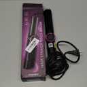 Hair Straightener Brush for Women: Negative Ionic 3-in-1 Curling & Straightening Brush, Ceramic Hot Comb with 15 Temps for Hair Styling, Black