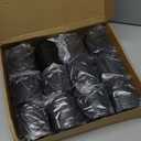 Meanplan 12 Pcs Tea Tin Canister with Airtight Double Lids Round Tin Can Box Small Kitchen Tea Canister Loose Leaf Storage Containers for Loose Bags Coffee Sugar Candy Spices(Black,8 oz)