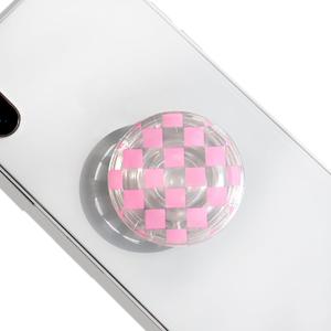 Trendy Checkerboard Phone Grip - Sleek, Expandable, Collapsible - Non-Slip, Durable, Universal Fit - Ideal for Style-Conscious Users (Pink)