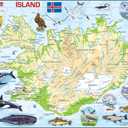 Larsen Puzzles Iceland Map with Animals 81 Piece Children's Educational Jigsaw Puzzle