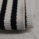 Black and White Striped Outdoor Rug 24'' x 51''Farmhouse Front Porch Mat Hand-Woven Machine Washable Layered Door Mats for Entryway/Bedroom