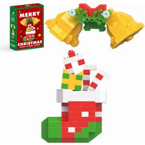 Christmas Bells and Boot Building Blocks Set Compatible with Lego Advent Calendar 2025 Stacking New Toys Holiday Present Box New Year Xmas Gifts for Kids for Boys & Girls and Adults