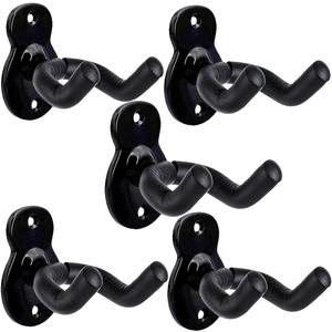 Sound harbor Guitar Wall Mount 5 Pack Wall Hangers for for Acoustic Electric Bass Guitar and More