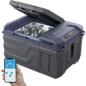 VEVOR Car Refrigerator, 12 Volt Car Refrigerator Fridge, 9 L Single Zone Portable Freezer Cooler, -4℉-68℉ Adjustable Range, 12/24V DC and 100-240V AC Compressor, for Outdoor, Camping, RV, 460 x 328 x 261mm / 18.1 x 12.9 x 10.3 in