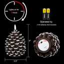 LED Flameless Pinecone Candles with 6H Timer, Waxy Pillar Candles, Christmas Candle 2 Pack Flickering Acorn Decor Woodsy for Fall Christmas Decor(Brown, 3.5 x 6 Inch)