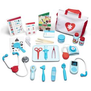 Melissa & Doug Get Well Doctor Kit, 25-Piece Toddler Doctor Play Set, Realistic Pretend Play Toys & Accessories, Preschool Toys for Girls & Boys Ages 3+