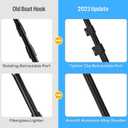 SANLIKE 15.5FT Aluminum Boat Hook, 5 Section Telescopic Dock Pole, Black