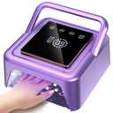Meremit 108W UV Gel Nail Lamp, Rechargeable UV Nail Light with Auto Sensor for Gel Polish, Portable Nail Dryer Built-in 4 Timer Mode and Touch Display for Home & Salon Use
