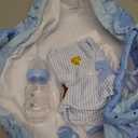 Aori 7 Pcs Reborn Baby Dolls Outfit Set with Bassinet Accessories for 16-18 Inch Newborn Doll, Blue Carrier Bed and Baby Clothes fit Newborn Doll