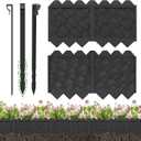 BLACKVINE 20Pcs 20ft (5'' Exposed Height) Plastic Landscape Edging Border,Flowerbed Garden Border Edging for Landscaping,Flower Bed Lawn Yard Edging Borders,Garden Edger Border Divider - 3D Weaving