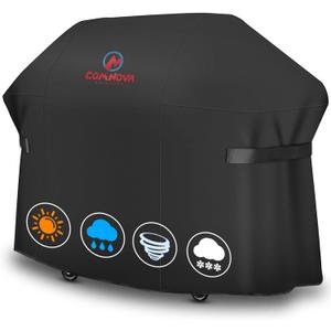 Comnova Grill Cover 75 Inch, 7109 BBQ Cover for Weber Summit 600 Series 6 Burner Grills, 600D Heavy Duty & Waterproof Barbeque Cover for Weber, Char-Broil, Monument, Brinkmann, Dyna-glo, and Nexgrill (Black)
