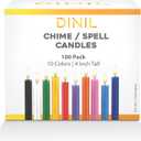 Dinil - Spell & Chime Candles – Premium Mini Taper Candles for Rituals, Prayer, Birthdays, Meditation, Altar, Spells, Chime Candles (100, 10 Assorted Colors)